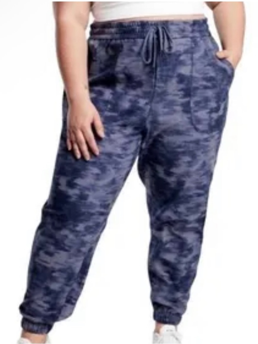 Athleta Baggy Joggers Blue White Tie Dye ‘Farallon’ Style, Women’s Sz 1X
